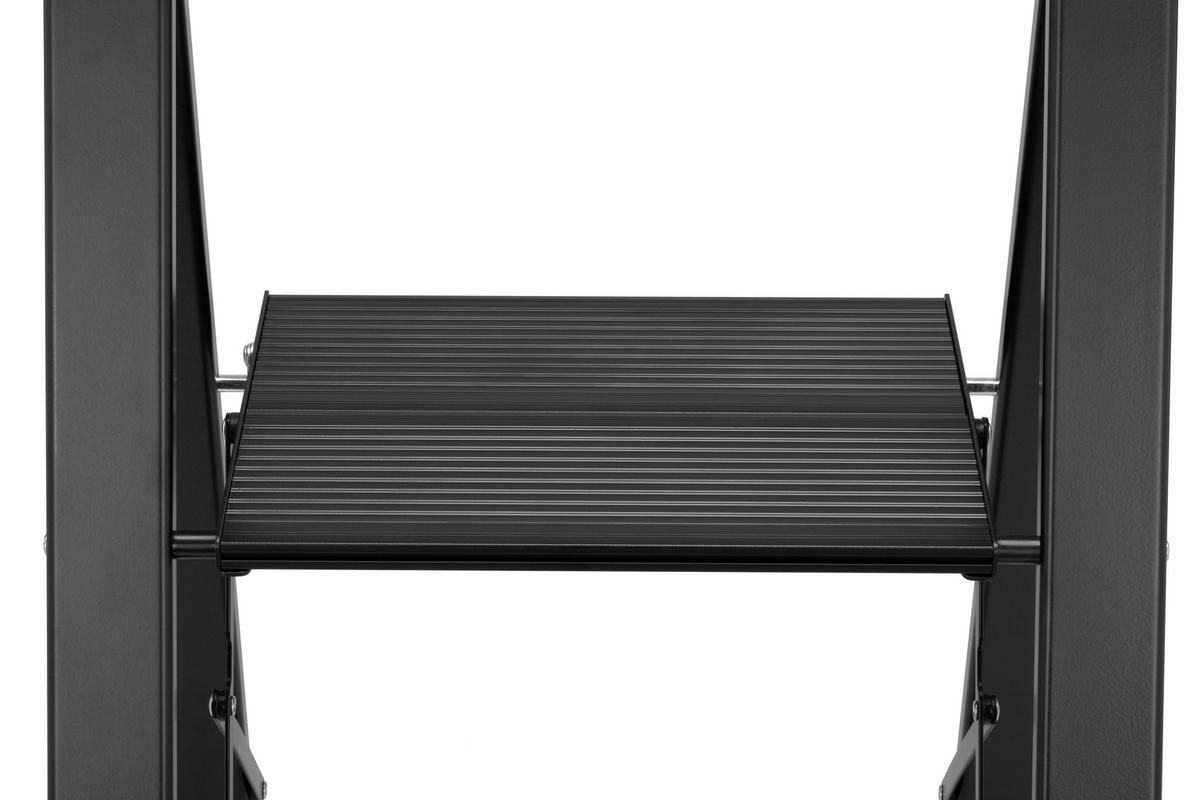 Klapptrittleiter Gustav - Schwarz, KONVENTIONELL, Kunststoff/Metall (44,5/62/109cm) - Homezone
