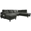 Wohnlandschaft Molly Dunkelgrau U: 148x298x198 cm - Dunkelgrau/Schwarz, Textil (148/298/198cm) - MID.YOU