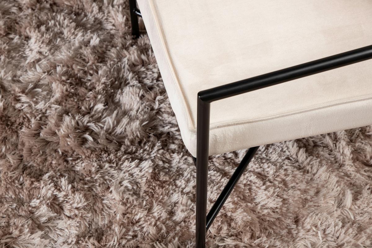 Sessel Rakel - Beige/Schwarz, Design, Textil/Metall (66/78/65cm) - Livetastic