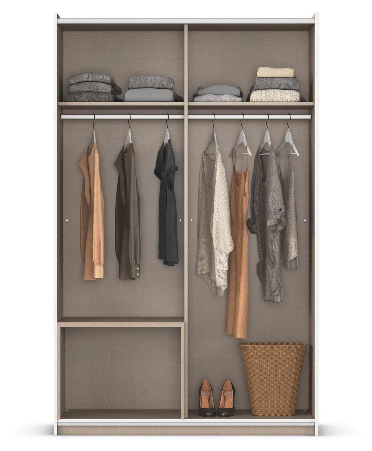 Schwebetürenschrank Stoke Grau B: 131 cm - Grau, MODERN, Holzwerkstoff (131/210/59cm) - Rauch Möbel