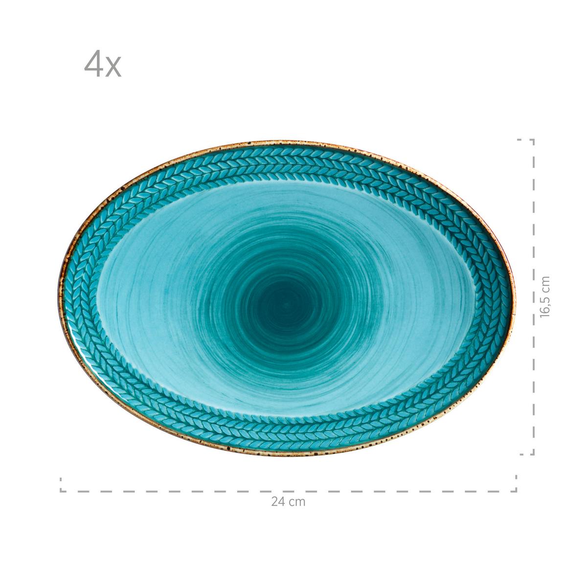 Servierplatte Prospero 4-Tlg.  Ca. 16,5 Cm - Blau, Basics, Keramik (16,5/1/16,5cm) - Mäser