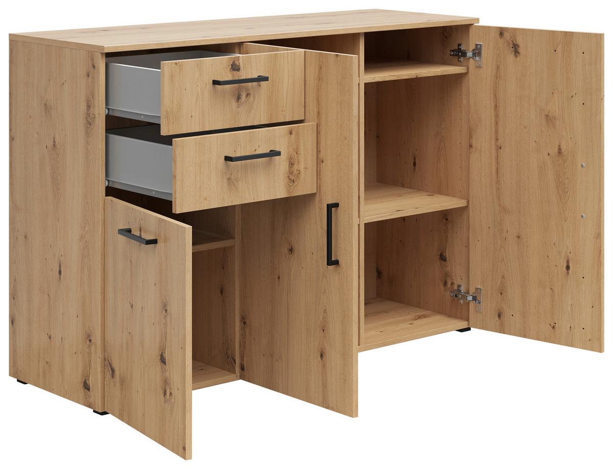 KOMODA Multistauraum - černá/antracitová, Moderní, kompozitní dřevo/plast (120/83/40cm)