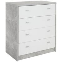 Kommode B 74cm 4-you New, Beton Optik/weiß - Schwarz/Weiß, MODERN, Holzwerkstoff (74/85,4/44,5cm)