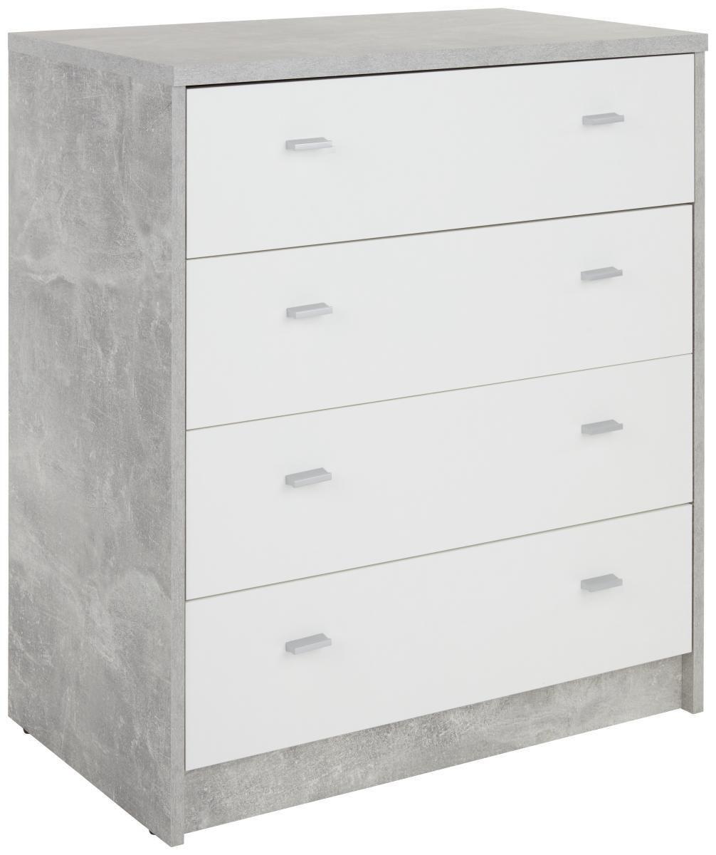 Kommode B 74cm 4-you New, Beton Optik/weiß