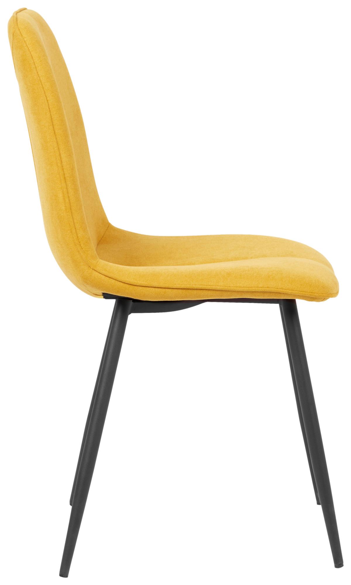 Esszimmerstuhl Lago Gelb 2er-Set - Gelb/Schwarz, MODERN, Holz/Textil (47/87/58cm) - P & B