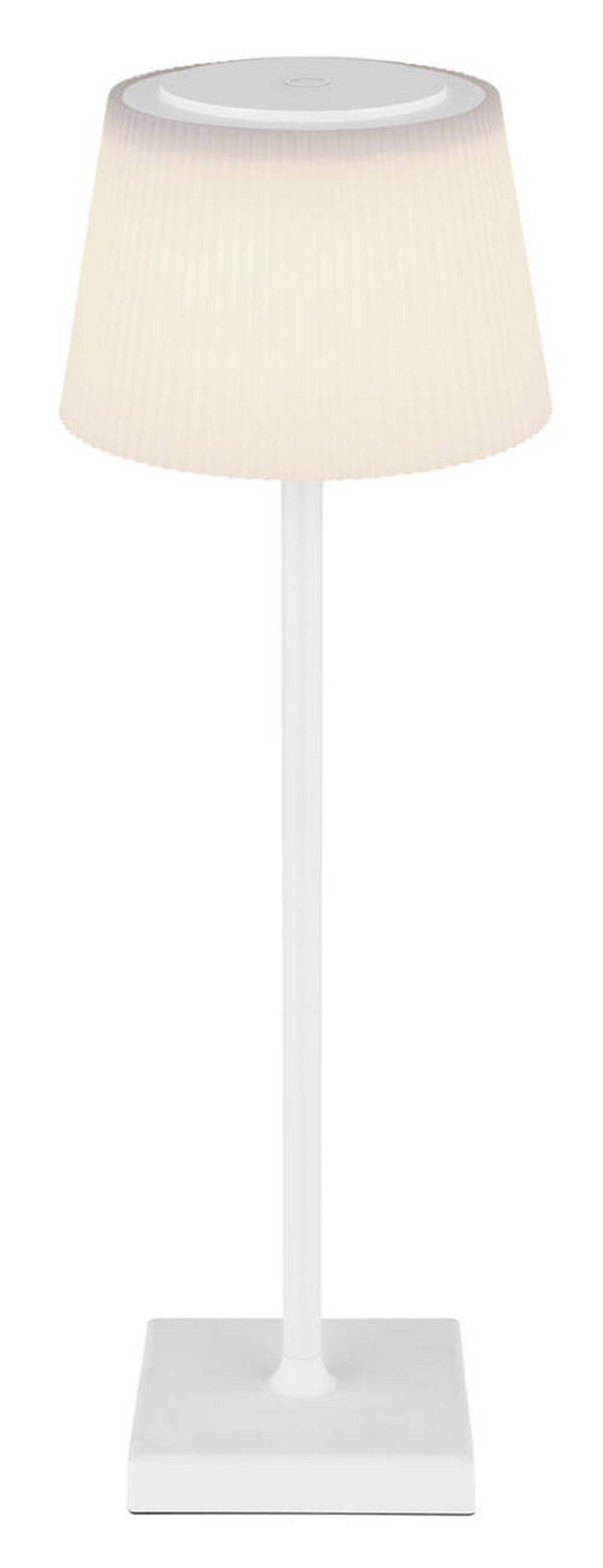 Akku-Tischleuchte 58434w Gregoir - Weiß, KONVENTIONELL, Kunststoff/Metall (13,1/38cm) - Globo