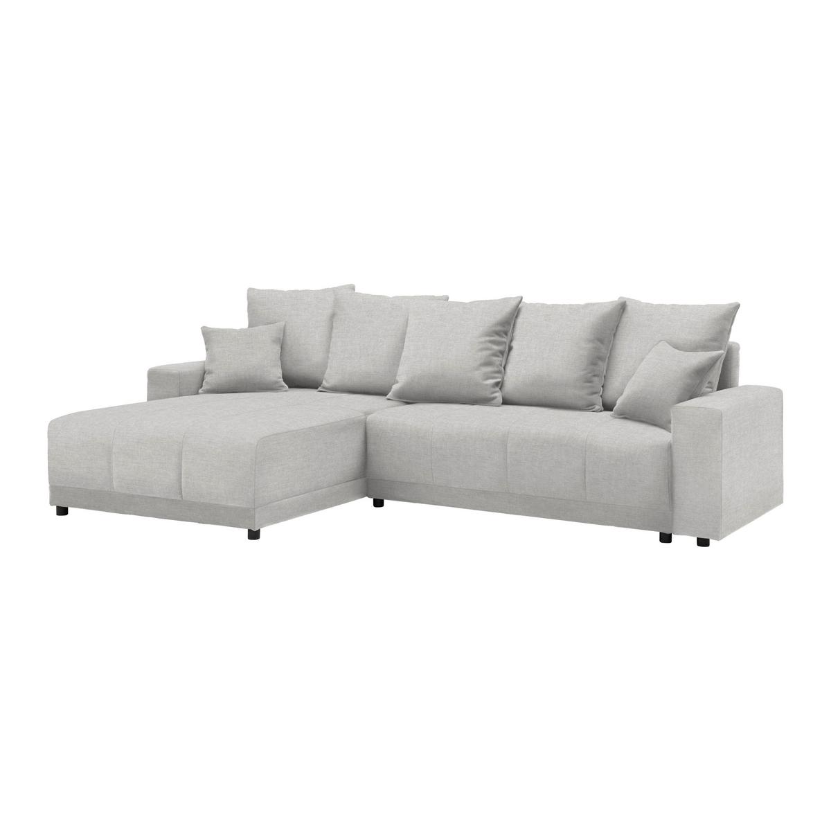 Rohová sedačka ALATRI, oboustr.,světle šedá,s polšt. - černá/zelená, Moderní, textil/plast (289/90/176cm) - Based