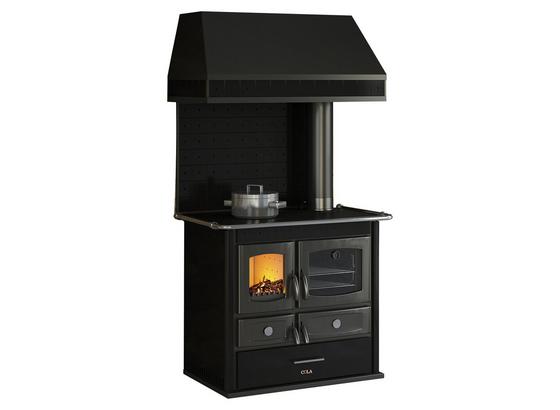 Festbrennstoffherd Helena 8,7 Kw - Schwarz, MODERN, Metall Festbrennstoffherd Helena 8,7 Kw - Schwarz, MODERN, Metall
