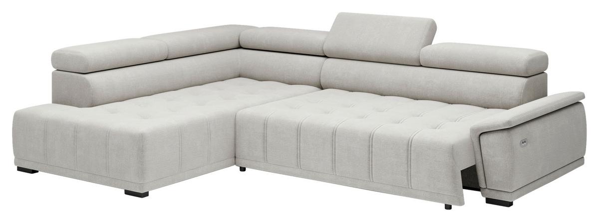 Rohová sedačka GRINALDI, ľavá, šedobílá - černá/šedobílá, Moderní, textil/plast (206/283cm) - Premium Living