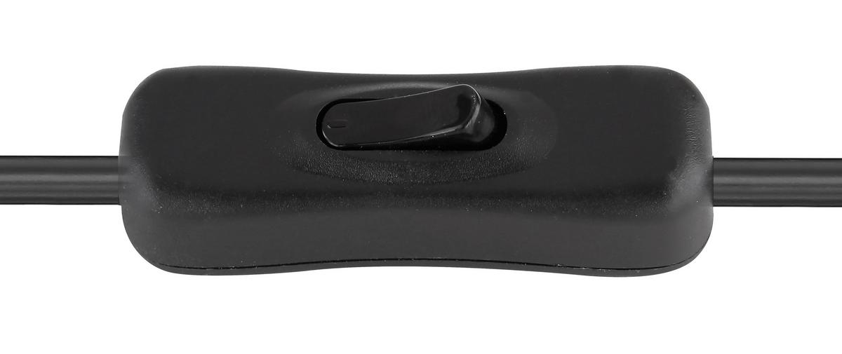Tischlampe Schwarz Mit Wippschalter - Schwarz, Basics, Textil/Metall (15/35cm) - Globo