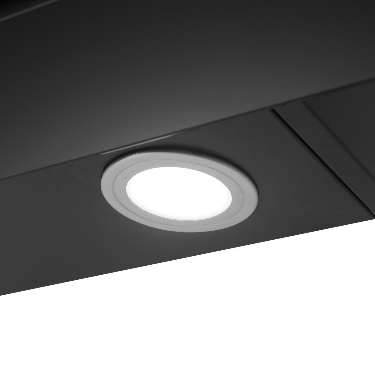 Kopffreihaube Respekta Svea Edelstahl/Glas Schwarz B: 60cm - Schwarz, Trend, Glas/Metall (60/73,9-111,9/34cm) - Respekta