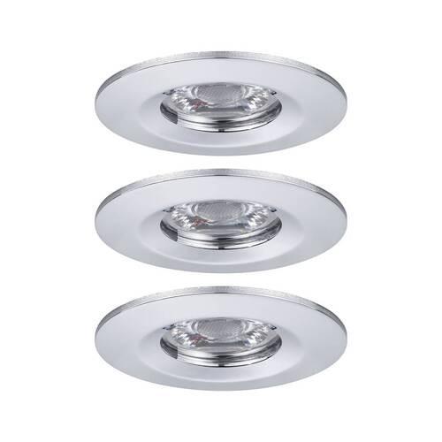 LED-Deckenleuchte Ø 6,5 cm 3er-Set Alufarben Rund - Chromfarben/Alufarben, Basics, Metall (6,5cm) - Paulmann