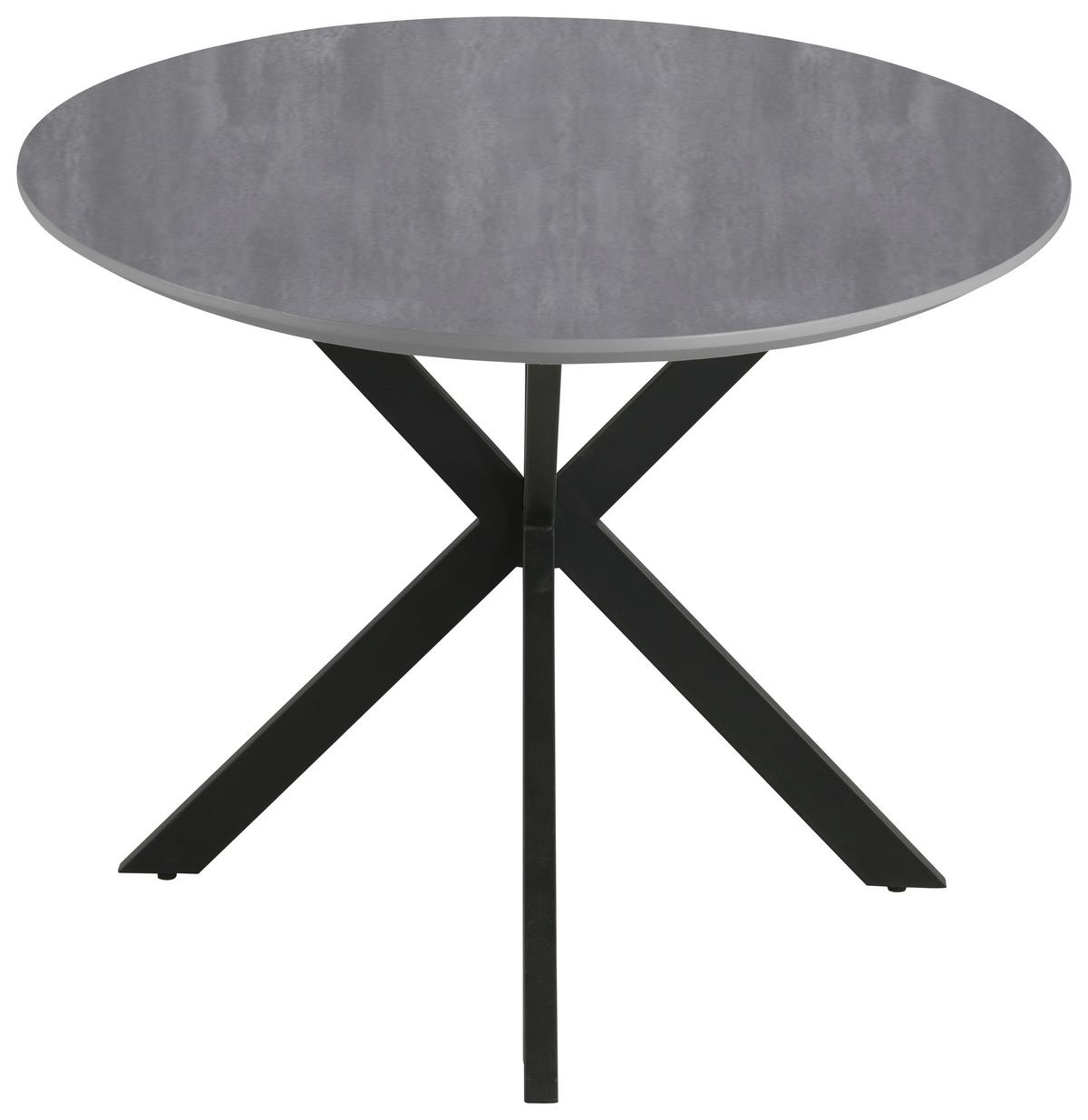 Jídelní stůl MATTEO 120cm - šedá/černá, Moderní, kov/kompozitní dřevo (180/75/90cm) - Mömax