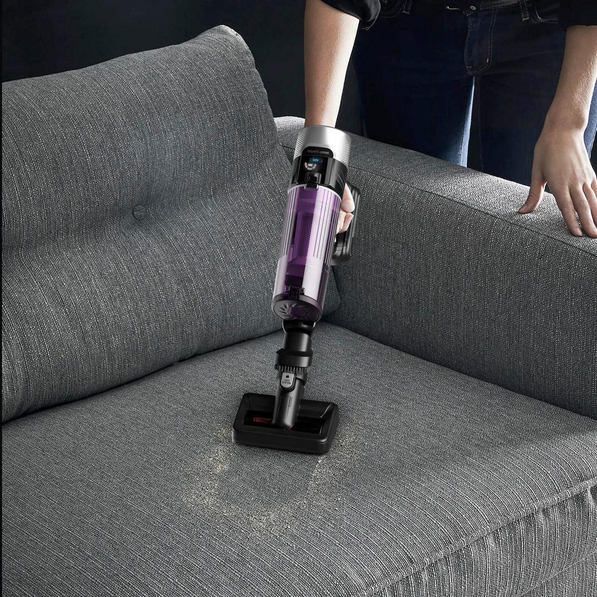 Akku-Bodenstaubsauger Lila, 250w - Lila/Hellgrau, Basics, Kunststoff/Metall (24,8/23,4/112cm) - Rowenta