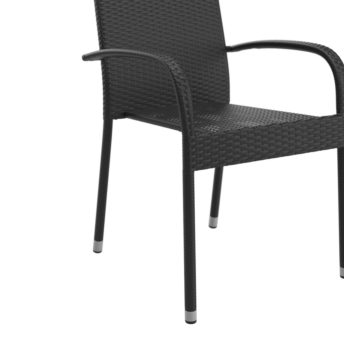 Gartensessel Elisa - Schwarz, MODERN, Kunststoff/Metall (55/45/47cm) - Beldano