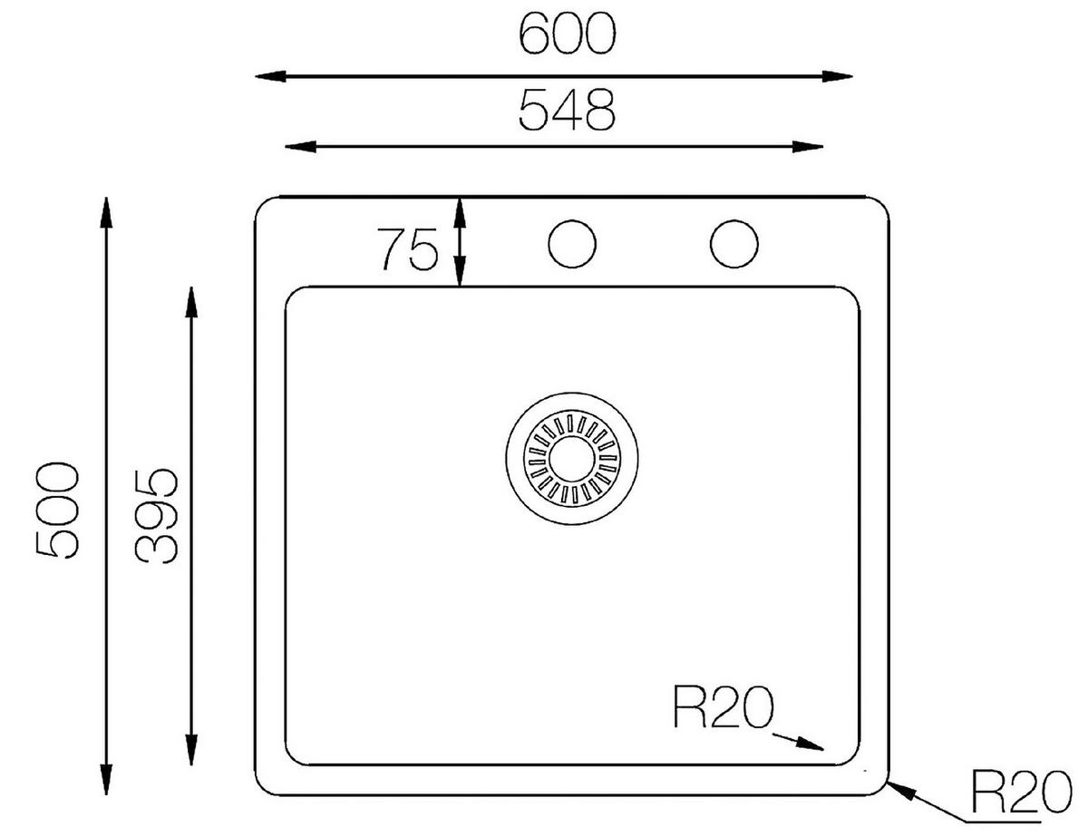 Spüle Respekta Inox Edelstahl Bxt: 60x50 Cm - Edelstahlfarben, Trend, Metall (60/22,8/50cm) - Respekta