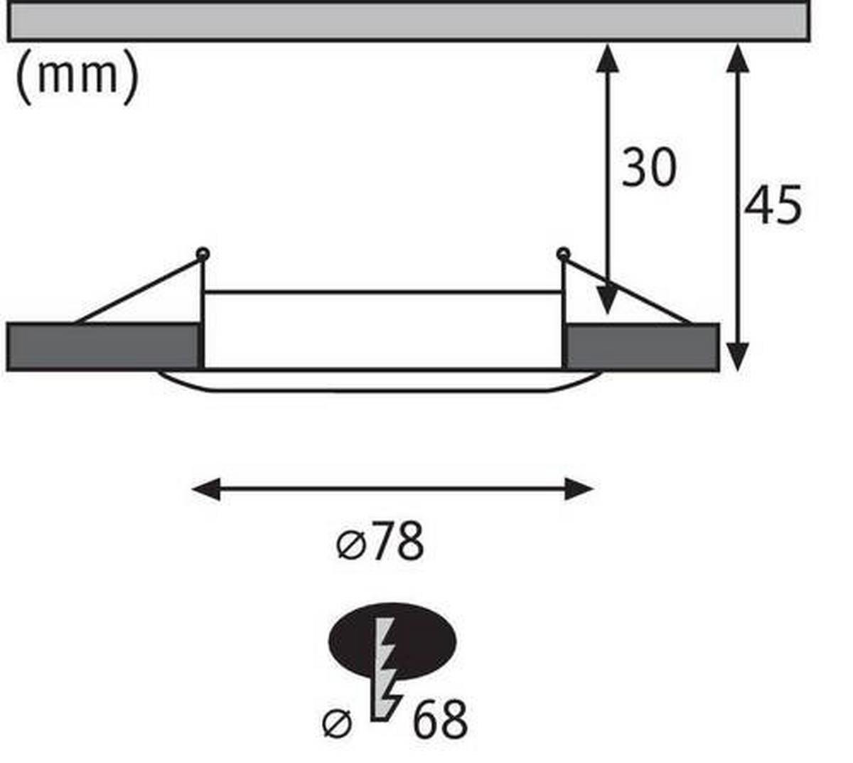Deckenleuchte Ø 8,4 cm 1-Flammig, dimmbar, Rund - Basics (8,4cm) - Paulmann