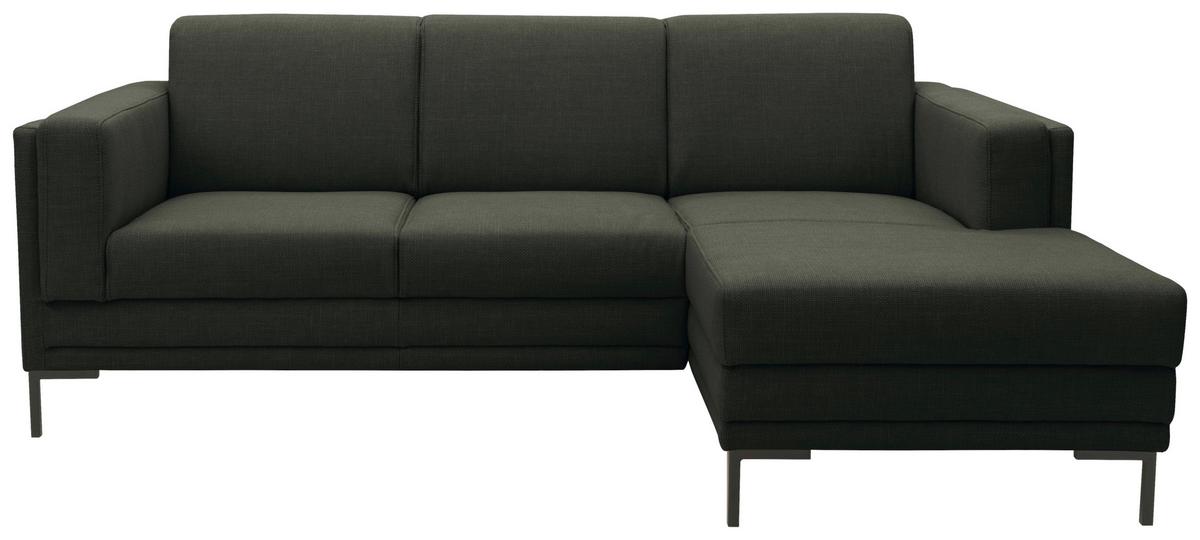 Ecksofa Looks Vii Dunkelgrün - Dunkelgrün/Schwarz, Design, Textil (214/146cm) - LOOKS by W.Joop