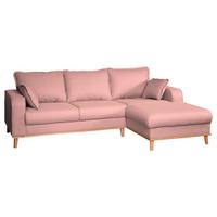 Ecksofa Beata Rosa S: 230x150 cm - Wengefarben/Rosa, Design, Textil (230/150cm) - Livetastic