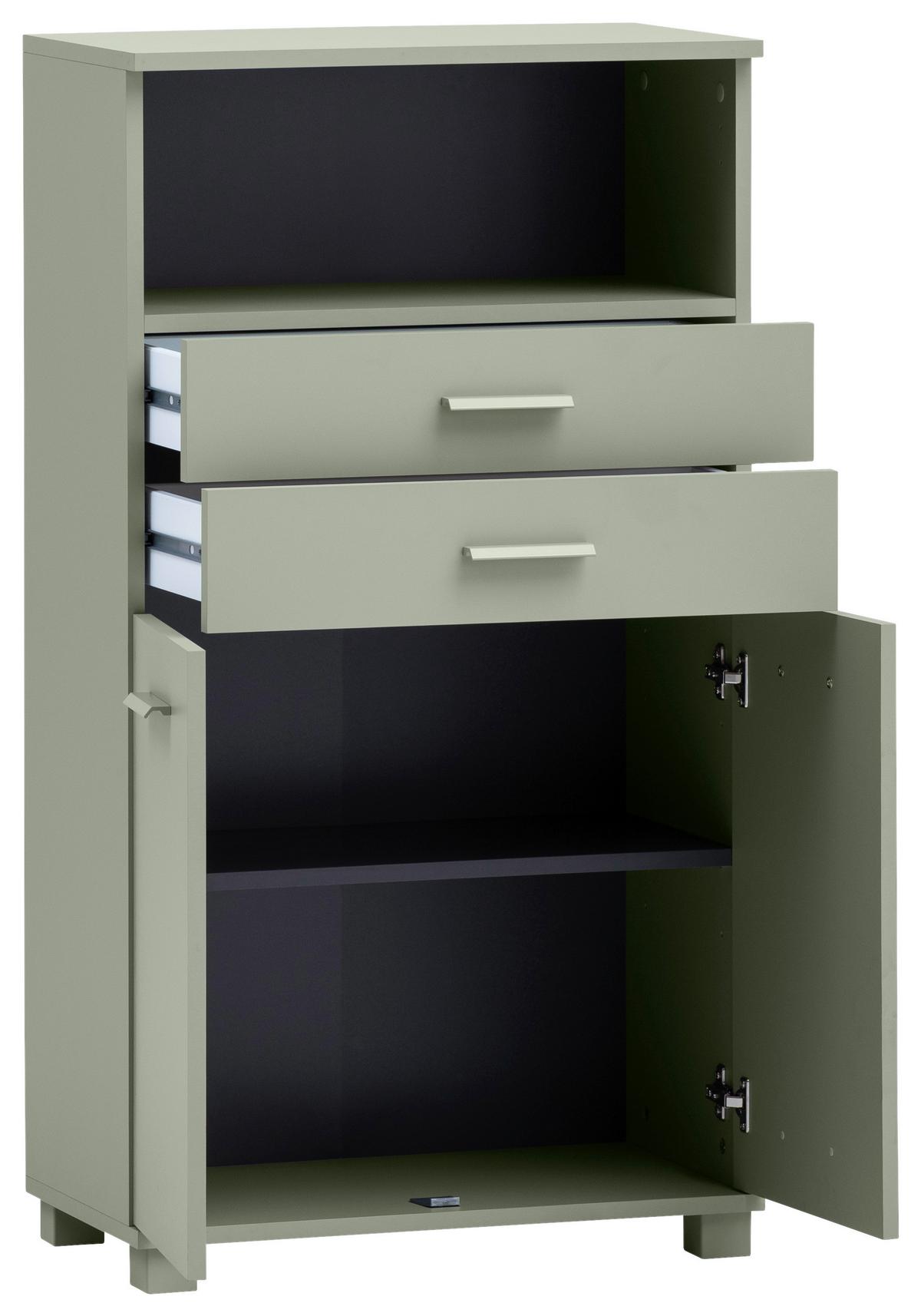 MIDISCHRANK Mono Grün B: 59,8cm - Hellgrün, MODERN, Holzwerkstoff (59,8/110,5/32,6cm) - MID.YOU