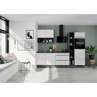 Küchenblock Ip4050 - Weiß Hochglanz/Dunkelgrau, Design, Holzwerkstoff (280cm) - Impuls