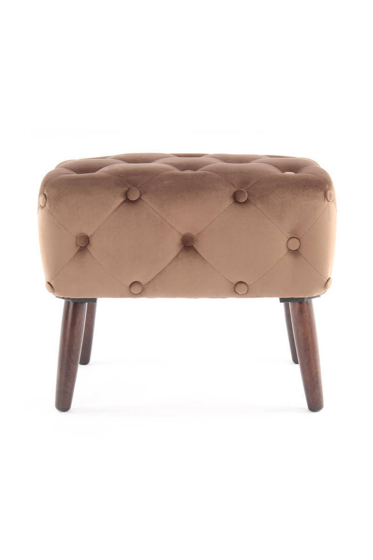 Hocker Samt Braun Sitz Gepolstert H: 48 cm - Braun, Basics, Holzwerkstoff/Textil (40/48/60cm) - Kayoom
