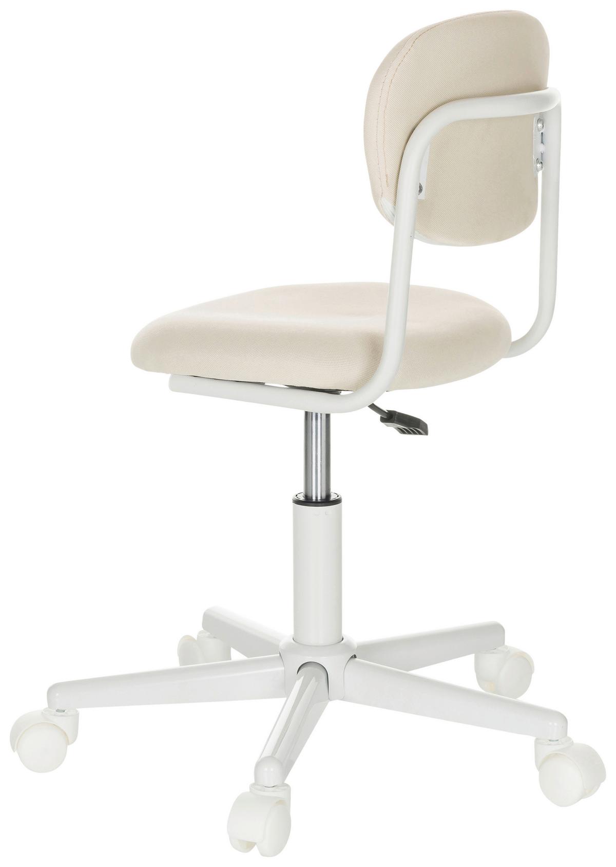 Jugenddrehstuhl Kiddy Base I - Beige/Weiß, Basics, Kunststoff/Textil (60/72-83/60cm) - MID.YOU