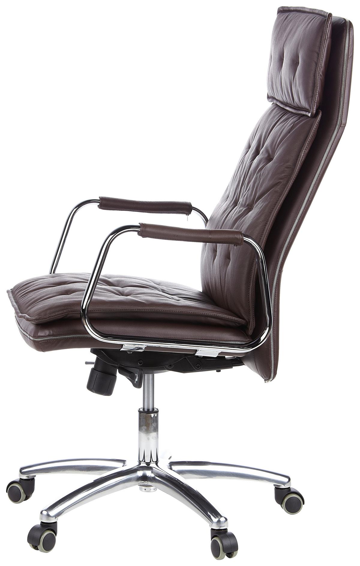 Chefsessel Villa Braun Bis 120 Kg - Braun, Basics, Leder/Kunststoff (60/130/48cm) - MID.YOU