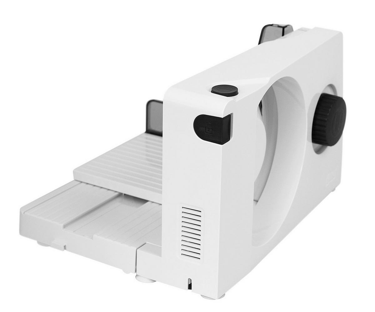 Allesschneider 65w, Stufenlose Regelung - Weiß Hochglanz, Design, Kunststoff/Metall (26,5/21,0/34,0cm) - Ritter