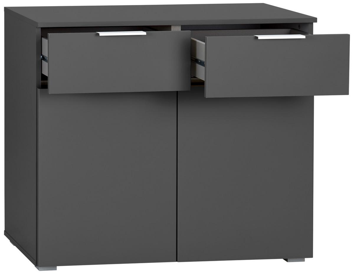 Kommode Alabama, Grau B: 80 Cm - Alufarben/Grau, MODERN, Holzwerkstoff (80/81/42cm) - Rauch Möbel