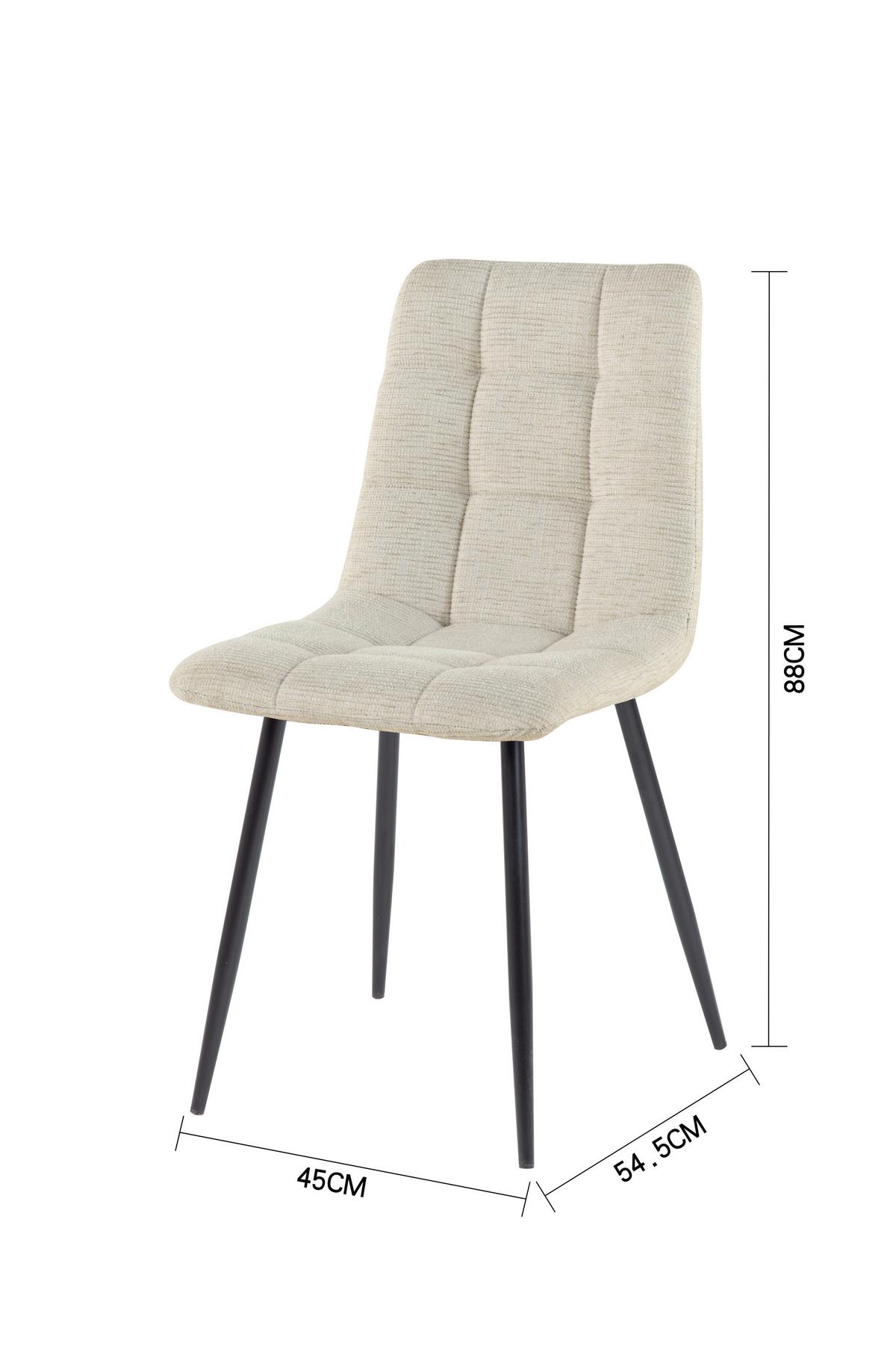 Vierfußstuhl Lech - Beige/Schwarz, KONVENTIONELL, Holz/Textil (45/88/55cm)