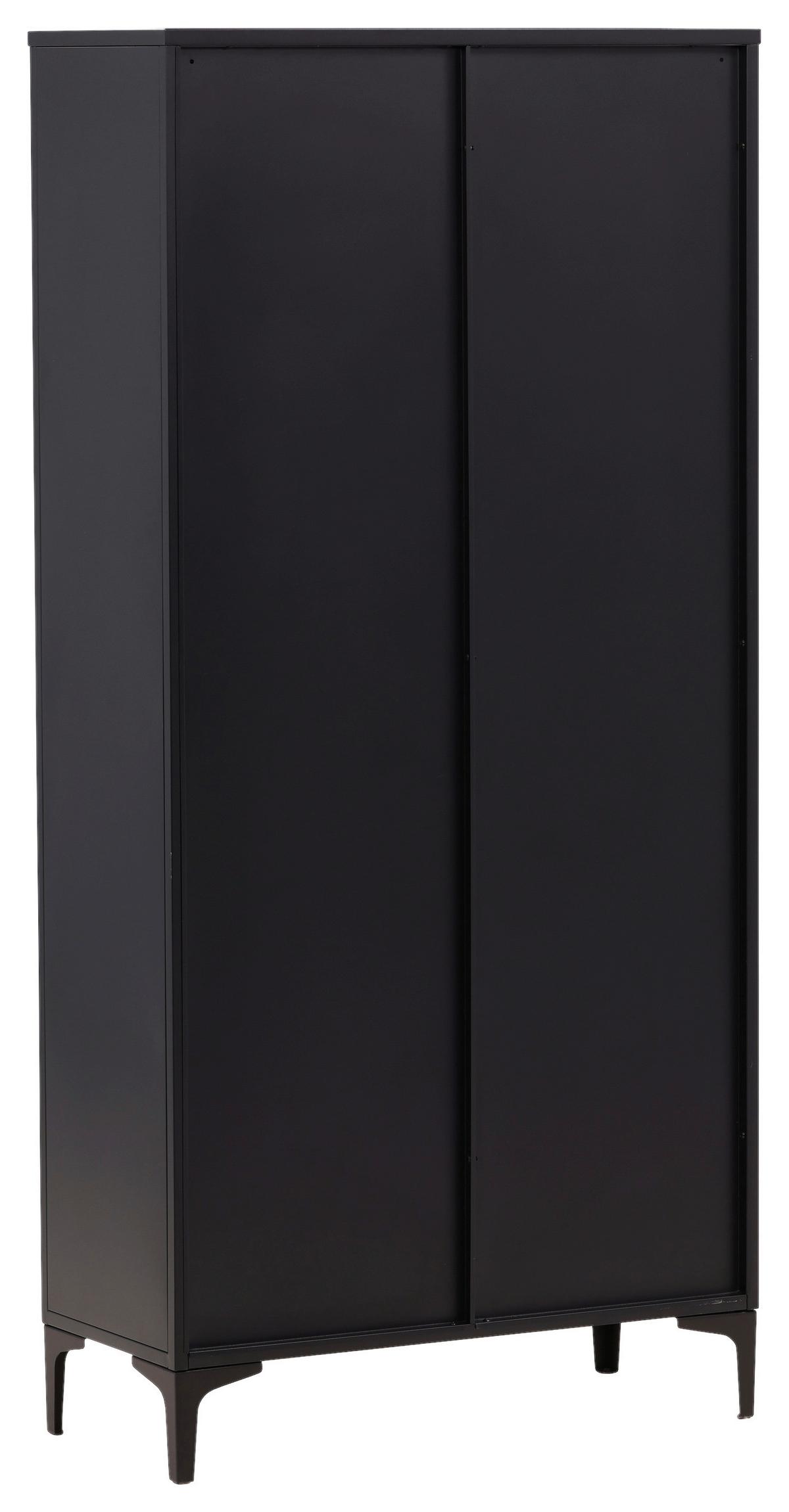 Sideboard Piring Schwarz B: 90 Cm - Schwarz, Design, Metall (90/190/40cm) - Livetastic