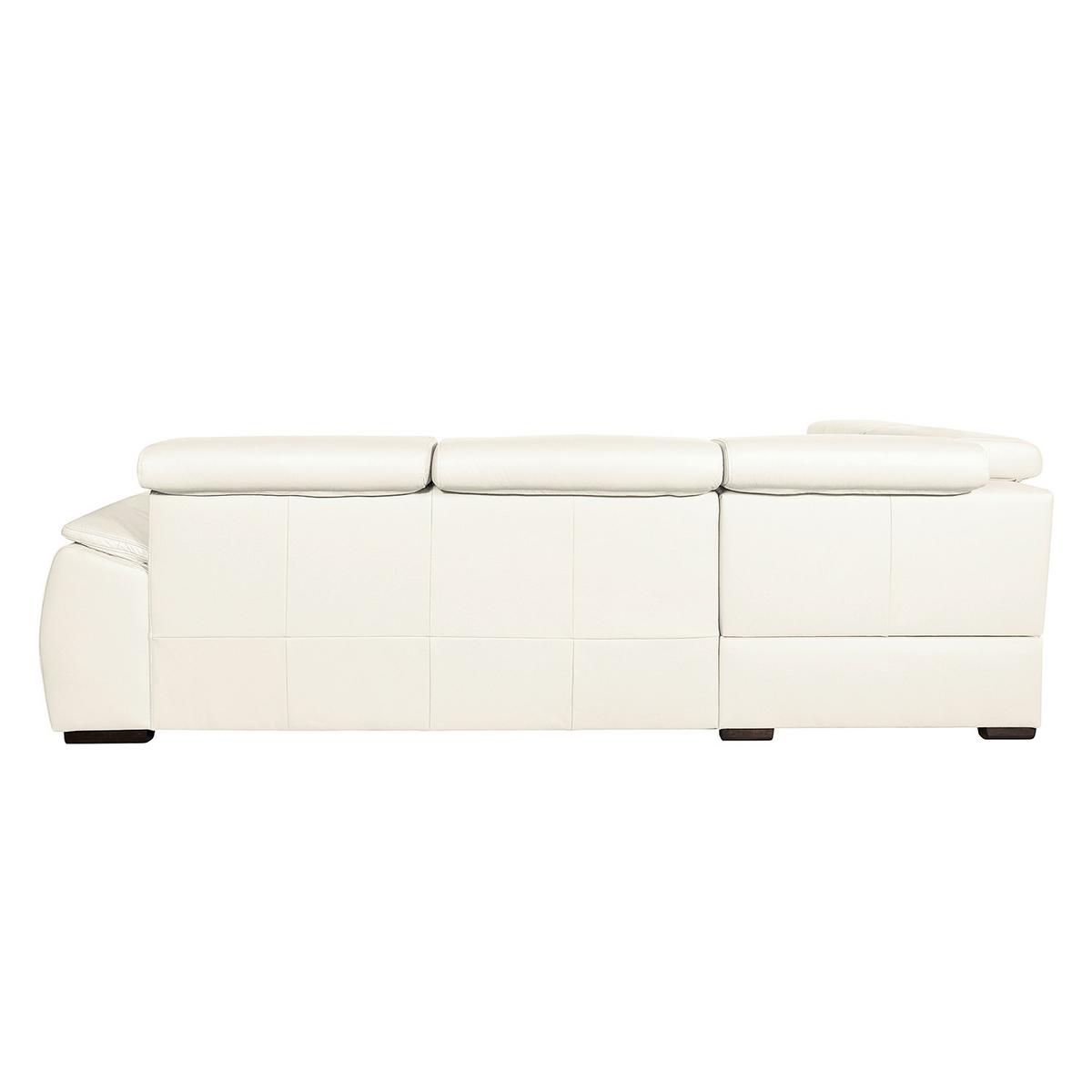 Ecksofa City Weiß B: 211x265 cm - Wengefarben/Weiß, Design, Leder (211/265cm) - Livetastic