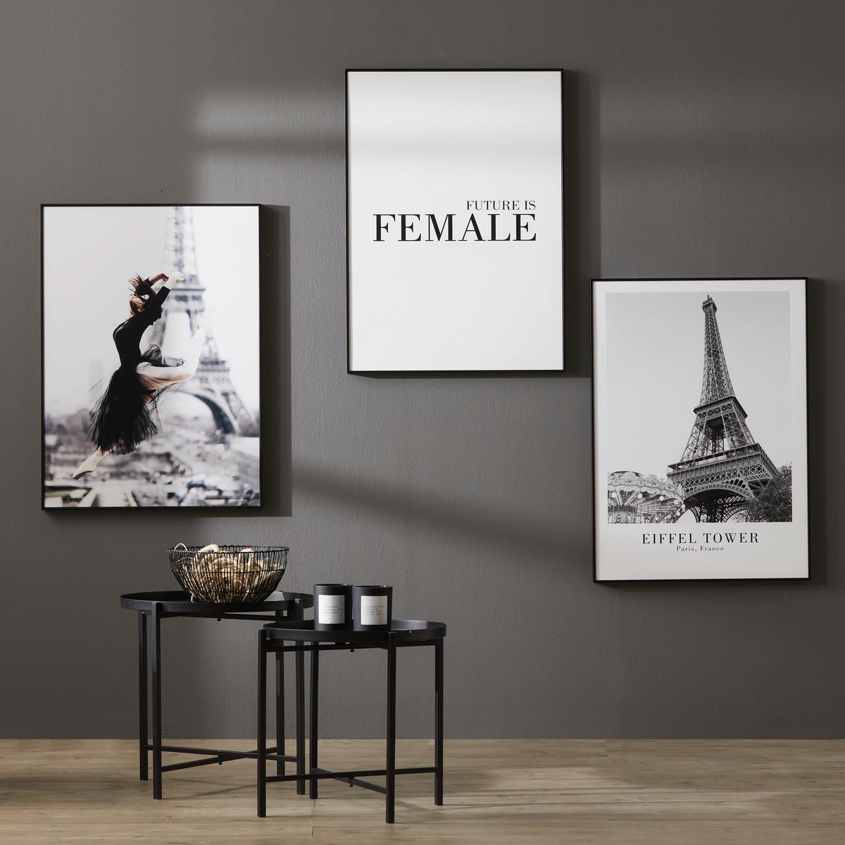 OBRAZ Elena, 50/70cm - bílá/černá, kompozitní dřevo/papír (50/70cm) - Mömax