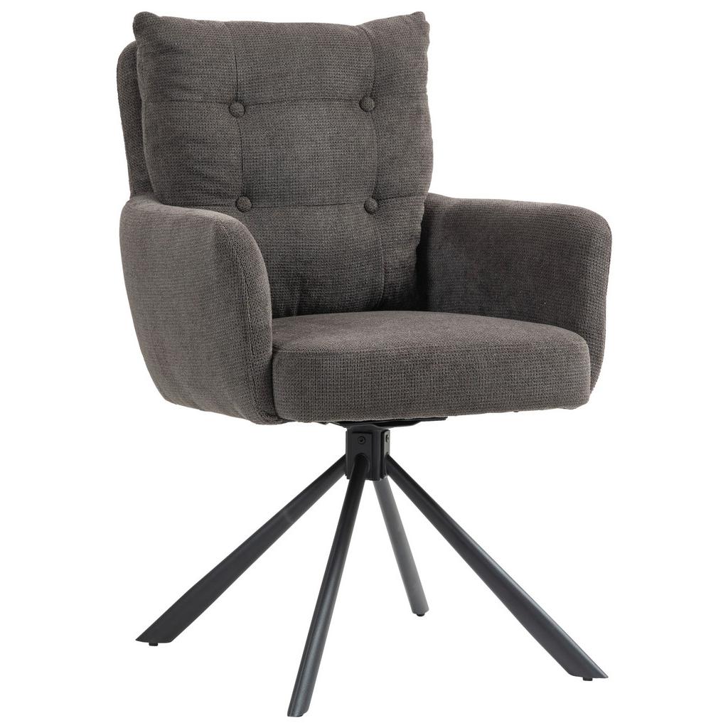 Armlehnstuhl Lina Anthrazit Sitzfl. 180°drehb.,b: 60cm