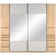 Schwebetürenschrank + Spiegel B: 274cm Ondega Eiche Dekor - Eichefarben, KONVENTIONELL, Holzwerkstoff (274/242,2/61cm) - Ondega