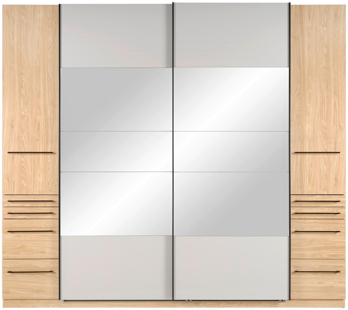 Schwebetürenschrank + Spiegel B: 274cm Ondega Eiche Dekor - Klar/Eichefarben, KONVENTIONELL, Holzwerkstoff (274/242,2/61cm) - Ondega