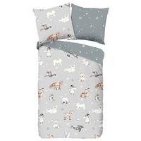 Jugendbettwäsche Cira Grau 135x200 cm - Hellgrau/Grau, Natur, Textil (135/200cm)