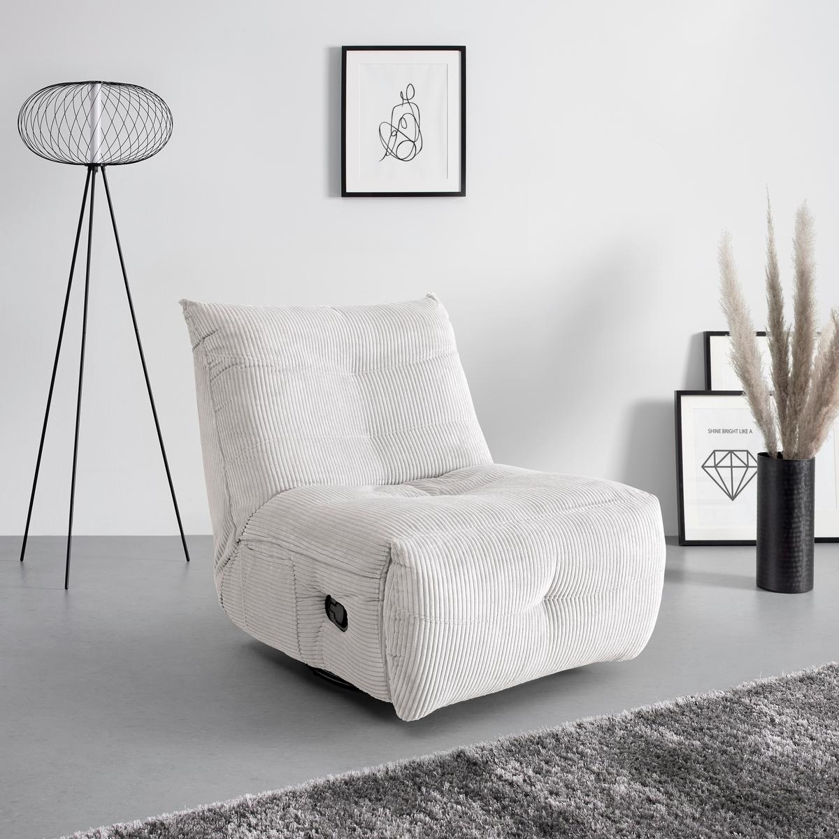 Relaxační křeslo ALURA, krémová barva - černá/krémová, Moderní, kov/dřevo (90/92/90cm) - Bessagi Home