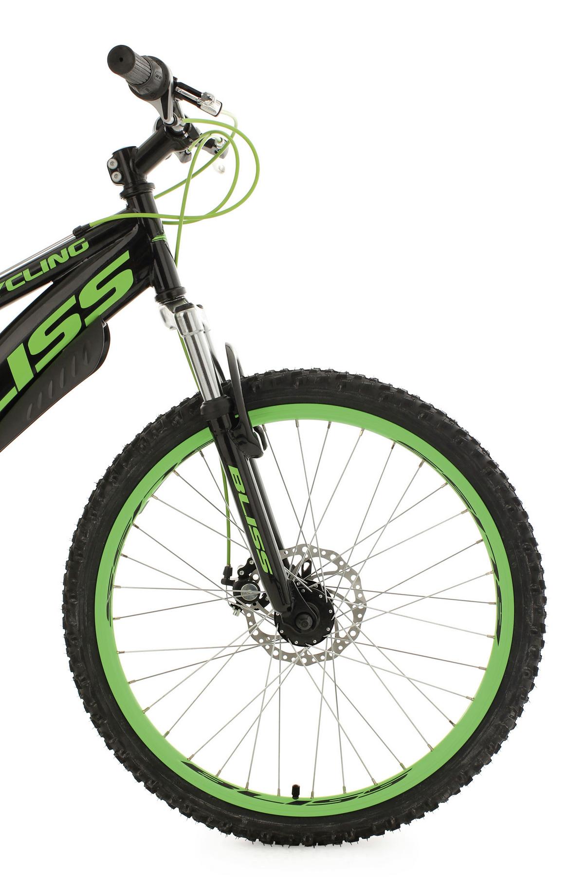 Kinderfahrrad 24 Zoll Fully Bliss 18 Gänge - Schwarz/Grün, Basics, Metall (180/70/80cm) - KS Cycling