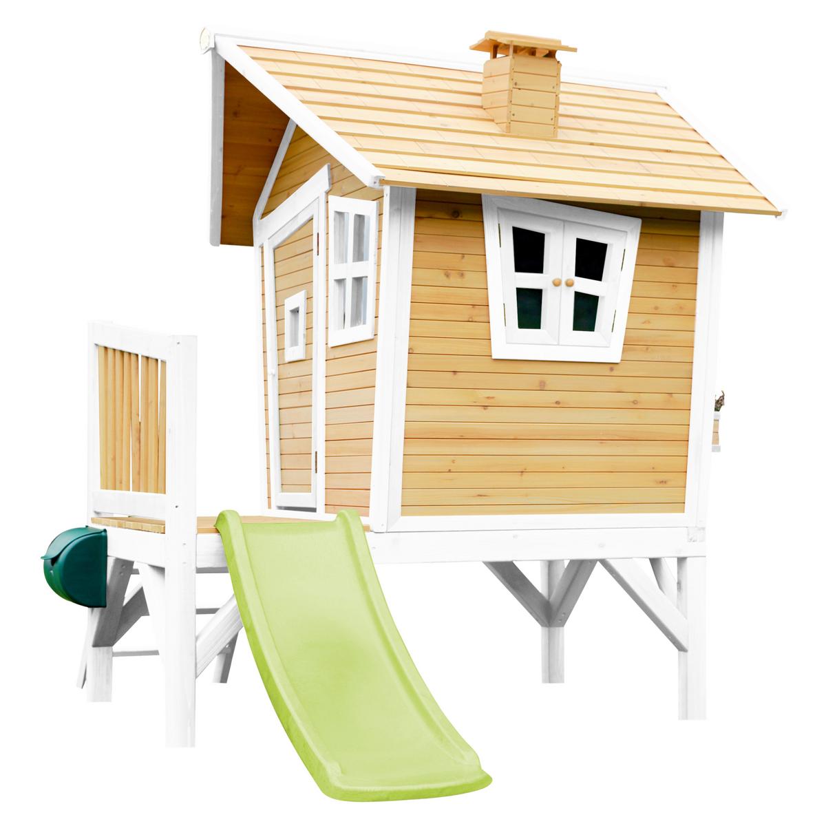 Spielhaus Robin Aus Zedernholz - Braun/Weiß, Basics, Holz/Kunststoff (264/203/177cm) - Ambia Garden