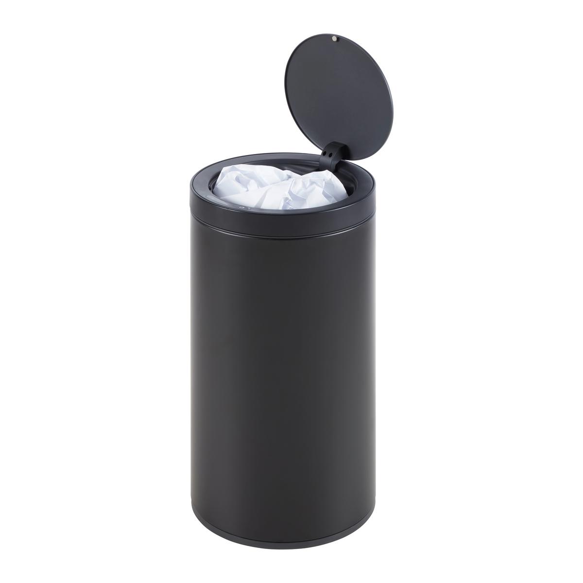 Odpadkový kôš SENSOR, 40L - čierna, Modern, kov/plast (31/63cm) - Mömax