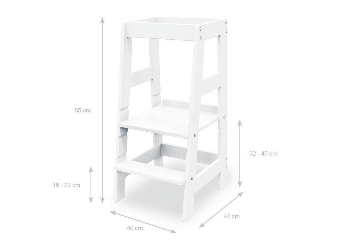 Lernturm Buche Vollmassiv BxHxT: 40x85x47 cm - Weiß, Basics, Holz (40/85/47cm) - Pinolino