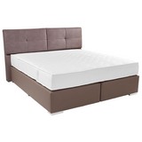 Boxspringbett Avara 180x200 Braun - Schlammfarben/Silberfarben, MODERN, Textil (198/115/218cm)
