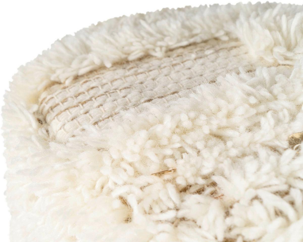 Pouf Bohist 425 Naturfarben D: 35 cm - Creme/Grün, Design, Textil (35/35cm) - Kayoom
