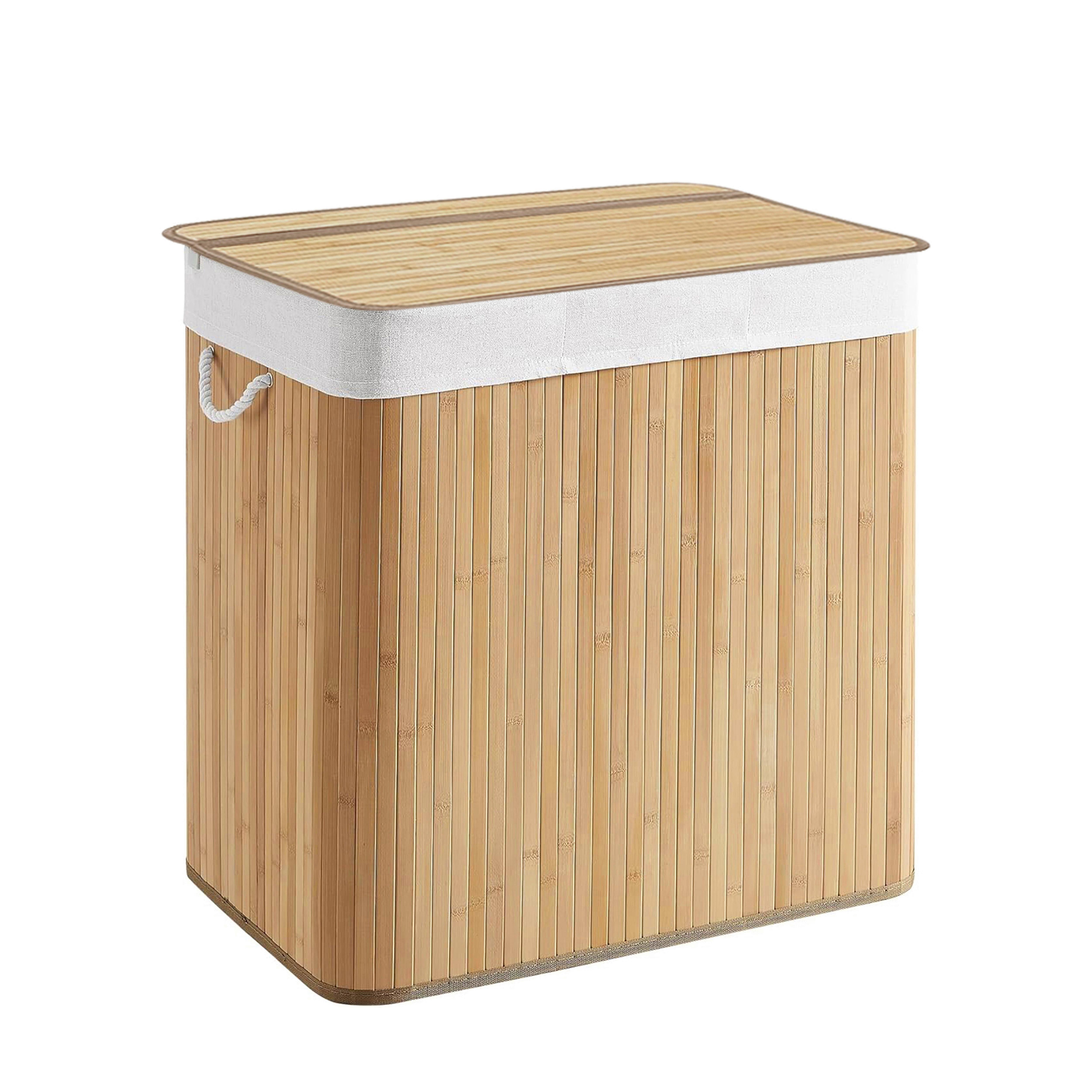 WÄSCHEKORB Falster Braun B: 60cm - Braun, MODERN, Holz/Textil (60/62,5/40cm) - MID.YOU