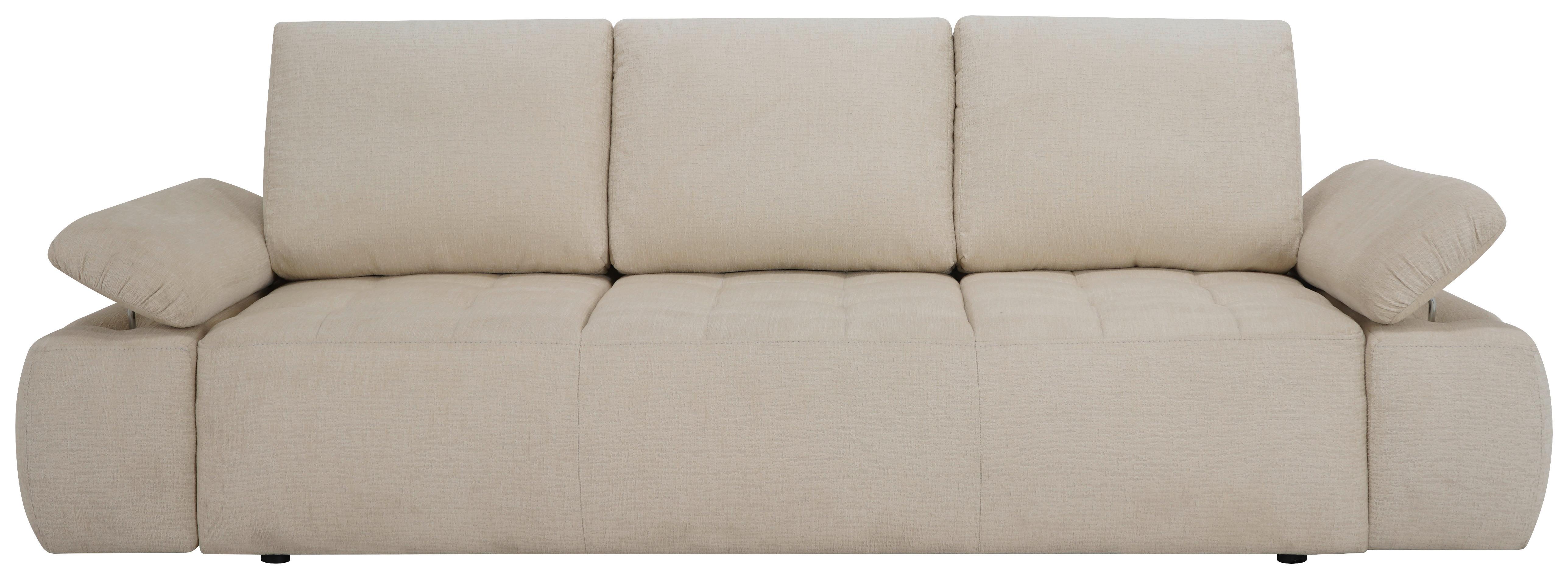 Schlafsofa Madox Beige B: 255 cm - Beige/Schwarz, Design, Textil (255/89/109cm) - MID.YOU