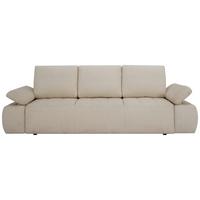 Schlafsofa Madox Beige B: 255 cm - Beige/Schwarz, Design, Textil (255/89/109cm) - MID.YOU