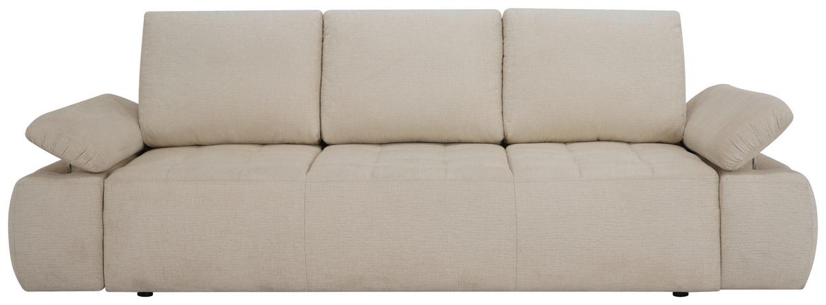 Schlafsofa Madox Beige B: 255 cm - Beige/Schwarz, Design, Textil (255/89/109cm) - MID.YOU