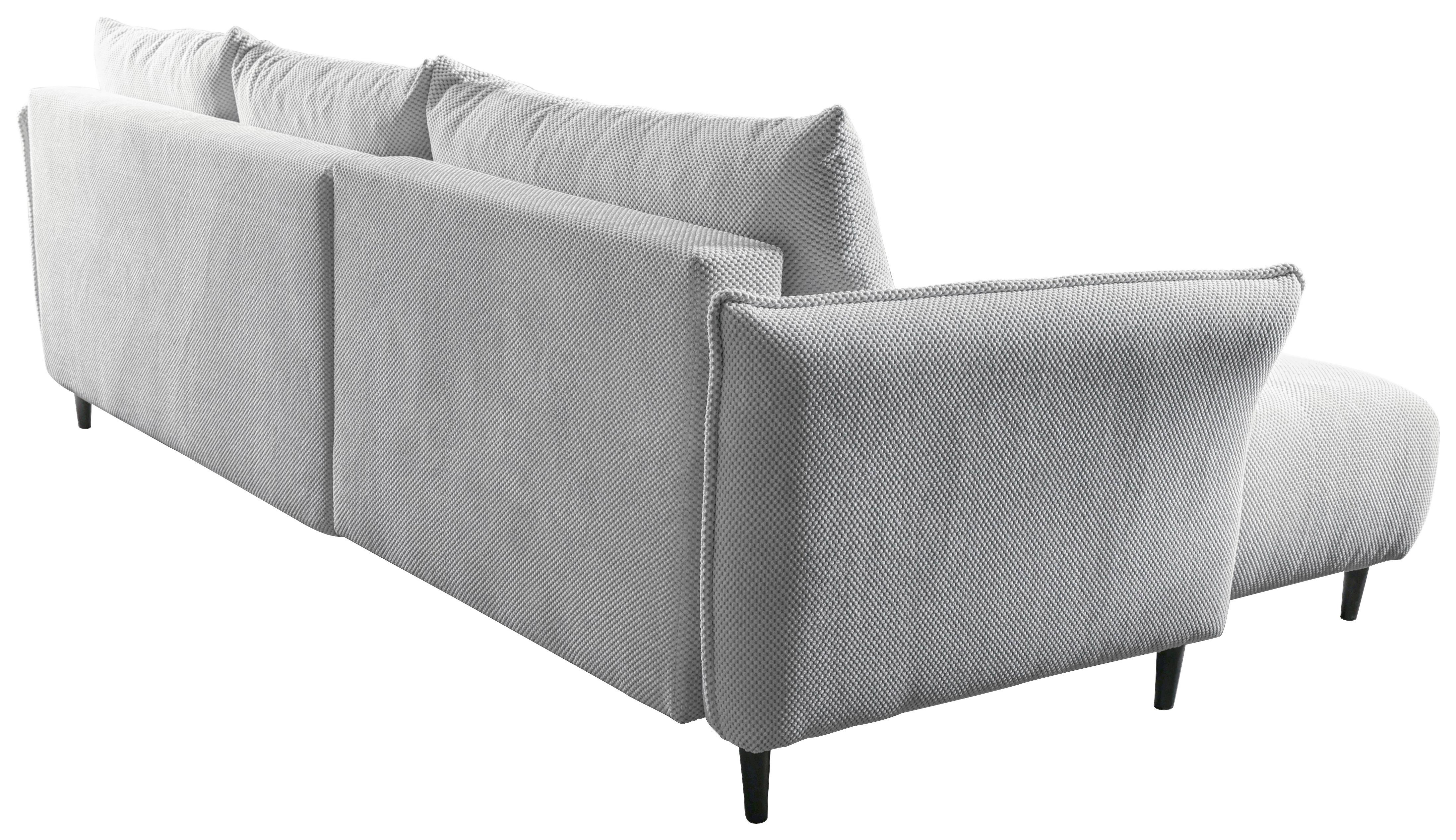 Ecksofa mit Schlaffunktion & Bettkasten Monte Carlo Grau - Hellgrau/Schwarz, Trend, Textil (160/290cm)